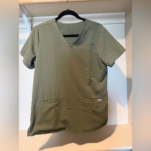 Figs Casma Moss Green Scrub Top